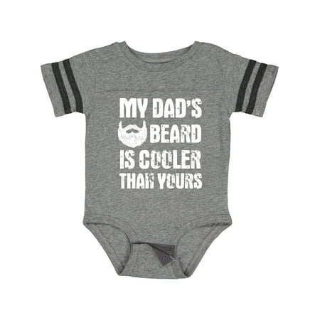 Inktastic My Dad s Beard is Cooler Than Yours in White Gift Baby Boy Bodysuit