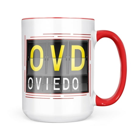 Neonblond OVD Airport Code for Oviedo Mug gift for Coffee Tea lovers