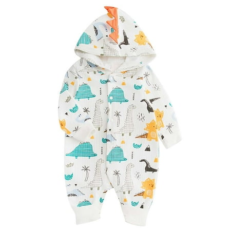 Newborn Baby Boy Girl Dinosaur Print Ribbed Hooded Long-sleeved One-piece Romper Suit
Newborn Baby Boy Girl Dinosaur Print Ribbed Hooded Long-sleeved One-piece Romper Suit