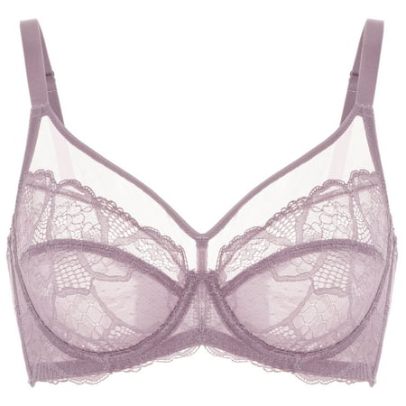 DOBREVA Women s Plus Size Lace Bra Minimizer See Through Full Coverage Unlined Underwire
DOBREVA Women s Plus Size Lace Bra Minimizer See Through Full Coverage Unlined Underwire