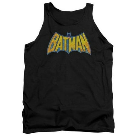 Trevco Dco-Batman Neon Distress Logo - Adult Tank Top - Black, Medium