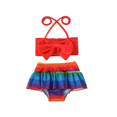 Toddler Baby Girls 2Pcs Swimsuit Halter Bow Crop Top and Skirt-Like Shorts Cute Bikini Bathing Suit
Toddler Baby Girls 2Pcs Swimsuit Halter Bow Crop Top and Skirt-Like Shorts Cute Bikini Bathing Suit