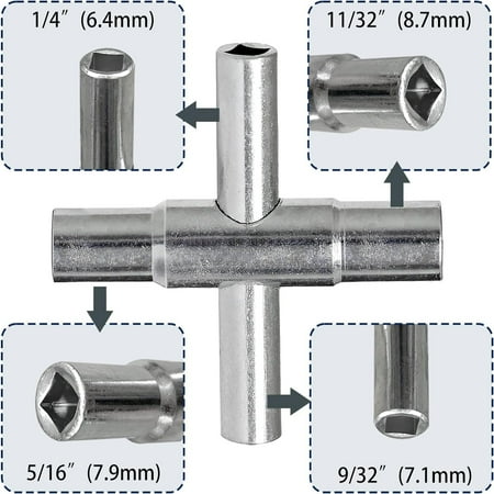 Versatile and Efficient Essential Water Utility Key Set 4-Pack - Includes Sillcock Key Wrench in 1/4” 9/32” 5/16” 11/32” Sizes - Convenient Must-Have Tool for Homeowners to Manage Fauc
Versatile and Efficient Essential Water Utility Key Set 4-Pack - Includes Sillcock Key Wrench in 1/4” 9/32” 5/16” 11/32” Sizes - Convenient Must-Have Tool for Homeowners to Manage Fauc