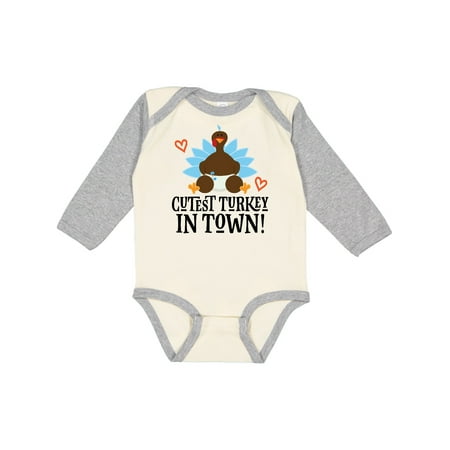 Inktastic 1st Thanksgiving Cutest Turkey Boys Gift Baby Boy Long Sleeve Bodysuit