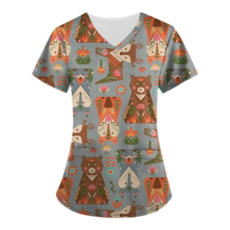 Scrub Tops Women Cartoon Print 2023 Nursing Shirts Nurse Uniforms for Women Short Sleeve V-Neck Shirt Tees Tops with Pockets
Scrub Tops Women Cartoon Print 2023 Nursing Shirts Nurse Uniforms for Women Short Sleeve V-Neck Shirt Tees Tops with Pockets