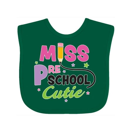Inktastic Miss Preschool Cutie with Pencil and Stars Gift Baby Girl Bib