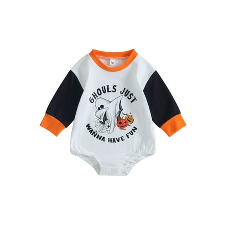 Baby Girls Boys Sweatshirts Rompers Halloween Clothes Pumpkin/Ghost Print Contrast Color Long Sleeve Jumpsuits Fall Bodysuits 0-18 Months
Baby Girls Boys Sweatshirts Rompers Halloween Clothes Pumpkin/Ghost Print Contrast Color Long Sleeve Jumpsuits Fall Bodysuits 0-18 Months