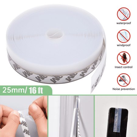 16 Feet Silicone Door Seal Strip Door Weather Stripping Door Draft Stopper Adhesive Tape for Doors Windows and Shower Glass Gaps (Transparent 25MM)
16 Feet Silicone Door Seal Strip Door Weather Stripping Door Draft Stopper Adhesive Tape for Doors Windows and Shower Glass Gaps (Transparent 25MM)