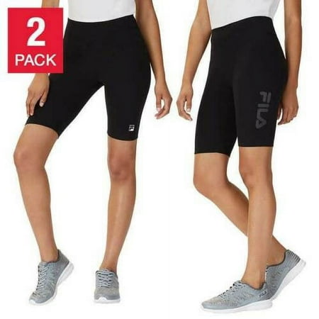 Fila Ladies’ Logo Bike Short 2-pack, Black Small