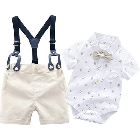 Baby Boy Bib Kids Short Sleeve Baby One Piece Gentleman Dress Print Shirt Suspender Suit
Baby Boy Bib Kids Short Sleeve Baby One Piece Gentleman Dress Print Shirt Suspender Suit