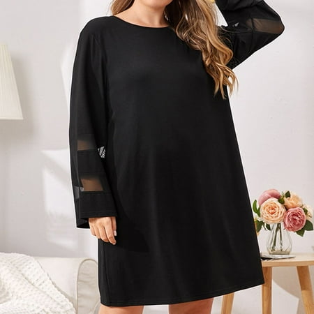 QIFEI Pajamas Nightdress Women Long Sleeve Crew Neck Sleepwear Casual Loose Black 3XL
QIFEI Pajamas Nightdress Women Long Sleeve Crew Neck Sleepwear Casual Loose Black 3XL