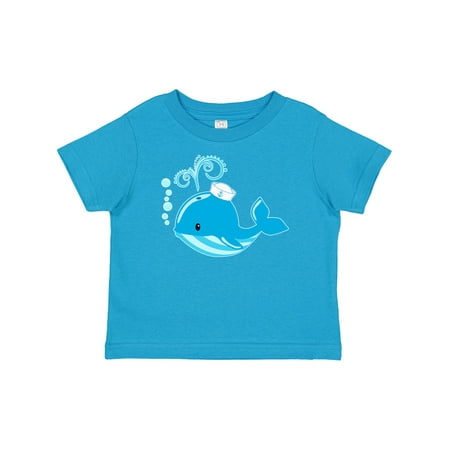 Inktastic Cute Blue Whale in Nautical Hat Gift Baby Boy or Baby Girl T-Shirt