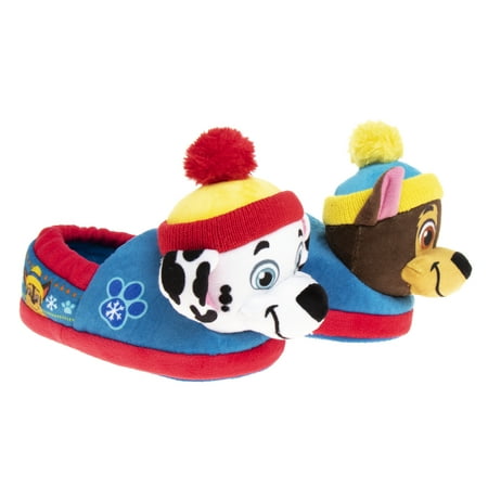 Nickelodeon Paw Patrol Marshall and Chase Boys Dual Sizes Slippers