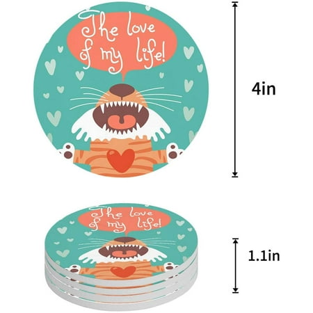 KXMDXA Cartoon Tiger Mother s Day The Love of My Life Set of 6 Round Coaster for Drinks Absorbent Ceramic Stone Coasters Cup Mat with Cork Base for Home Kitchen Room Coffee Table Bar Decor
KXMDXA Cartoon Tiger Mother s Day The Love of My Life Set of 6 Round Coaster for Drinks Absorbent Ceramic Stone Coasters Cup Mat with Cork Base for Home Kitchen Room Coffee Table Bar Decor