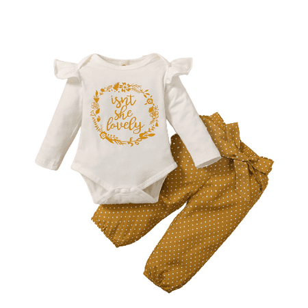 Mikrdoo Baby Girls Outfits Ruffle Sleeve Romper For Winter Wave Point Pants Headband 3Pcs Clothes Set White 12-18 Months
Mikrdoo Baby Girls Outfits Ruffle Sleeve Romper For Winter Wave Point Pants Headband 3Pcs Clothes Set White 12-18 Months