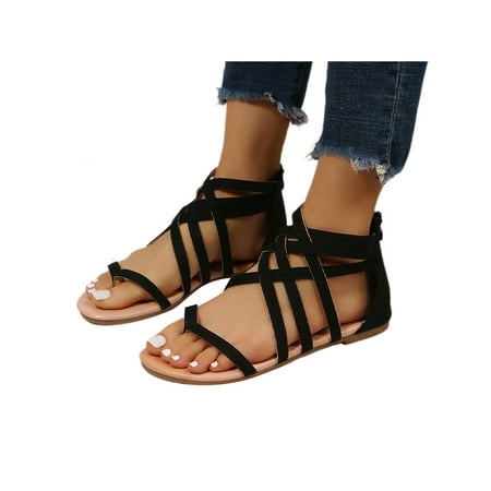 Daeful Womens Gladiator Flat Sandals Beach Thong Sandals Casual Summer Shoes Black 5.5
Daeful Womens Gladiator Flat Sandals Beach Thong Sandals Casual Summer Shoes Black 5.5