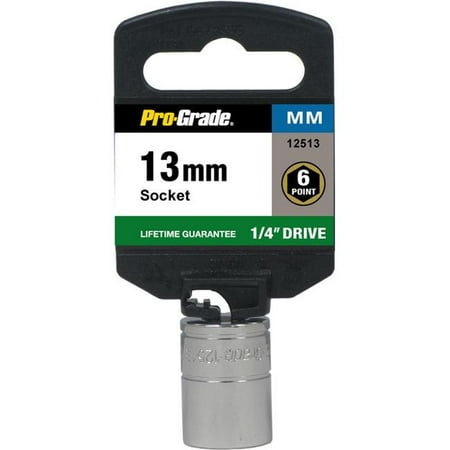 Pro-Grade 12513 0.25 in. Drive x 13 mm 6 Point Socket