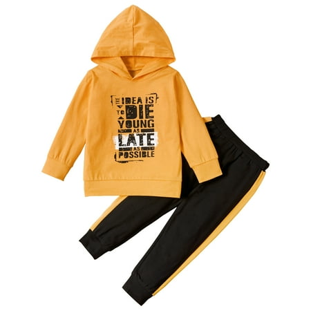 KIMI BEAR Infant Boys Outfits 18 Months Infant Boy Autumn Winter Outfits 24 Months Infant Boy Casual Letter Print Hooded Long Sleeve Hoodie + Pants 2PCs Set Yellow
KIMI BEAR Infant Boys Outfits 18 Months Infant Boy Autumn Winter Outfits 24 Months Infant Boy Casual Letter Print Hooded Long Sleeve Hoodie + Pants 2PCs Set Yellow