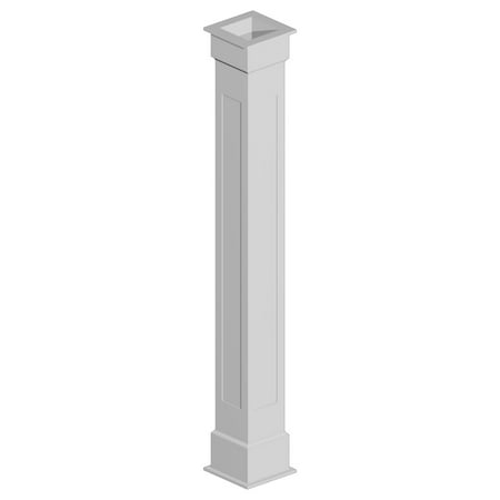 8 Width x 96 Height Non-Tapered Recessed Panel Fypon Column Wrap
