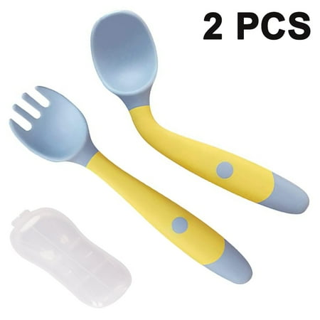 Baby Utensils Spoons Forks 2 Sets Cute Toddlers Feeding Training Spoon and Fork Tableware Set Easy Grip Heat-Resistant Bendable BPA Free Great Self-Feeding Learning Spoons Forks for Kids
Baby Utensils Spoons Forks 2 Sets Cute Toddlers Feeding Training Spoon and Fork Tableware Set Easy Grip Heat-Resistant Bendable BPA Free Great Self-Feeding Learning Spoons Forks for Kids
