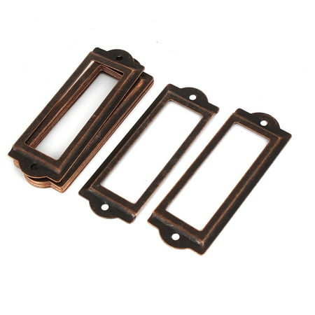 Office Drawer Cabinet Antique Metal Label Pull Holder Frame 10pcs