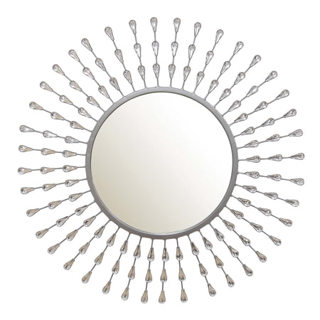 Posadas Silver Tear Drop Round Wall Mirror