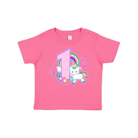 Inktastic I Am 1 Year Old with Unicorn and Hearts Gift Baby Girl T-Shirt