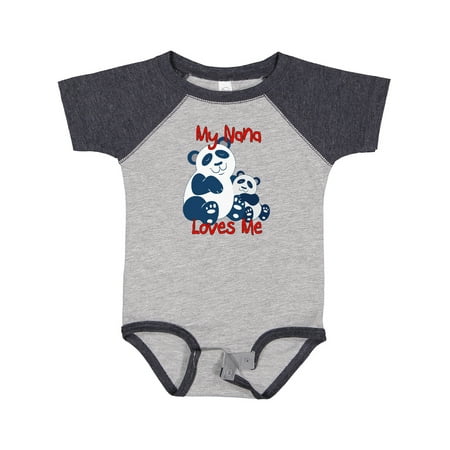 Inktastic My Nana Loves Me Panda Gift Baby Boy or Baby Girl Bodysuit
