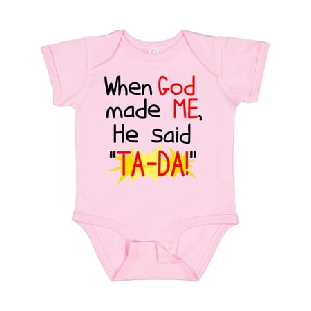 Inktastic When God Made Me Gift Baby Boy or Baby Girl Bodysuit