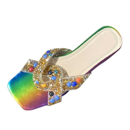 Women Slippers Size 8 Women s Summer Fashion Open Toe Diamonds Colorful Sandals Slippers Outdoor Leisure Comfortable Out Of The Beach Slippers
Women Slippers Size 8 Women s Summer Fashion Open Toe Diamonds Colorful Sandals Slippers Outdoor Leisure Comfortable Out Of The Beach Slippers