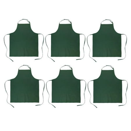 Dark Green Chef Apron - Set of 6