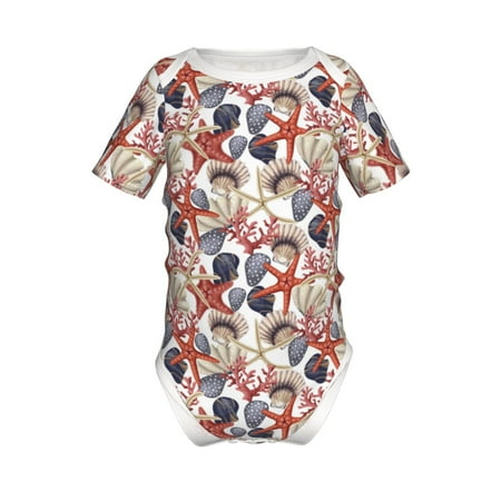Junzan Starfish Shell Print Short-Sleeve Baby Climbing Clothes Bodysuits for Infant One-Piece for Baby Boys & Girls Baby Clothes Baby Romper with Snap Closure-3 Months
Junzan Starfish Shell Print Short-Sleeve Baby Climbing Clothes Bodysuits for Infant One-Piece for Baby Boys & Girls Baby Clothes Baby Romper with Snap Closure-3 Months