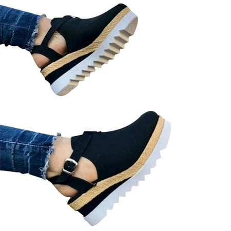 Women s Fashion Platform Soft Sole Summer Beach Wedge Sandal 36 Black
Women s Fashion Platform Soft Sole Summer Beach Wedge Sandal 36 Black