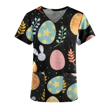 Easter Women Animal Print Scrub Shirt Tops Short Sleeve V Neck Working Uniform Medical Workwear with Pockets
Easter Women Animal Print Scrub Shirt Tops Short Sleeve V Neck Working Uniform Medical Workwear with Pockets