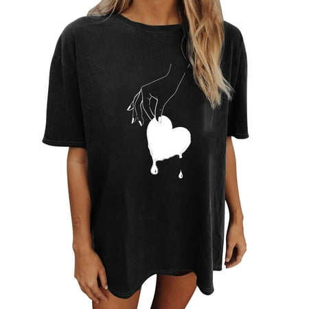 Mrat Short Sleeve Round-Neck Blouses & Shirts Women s T-shirts Loose Ladies Fashion Summer Round Neck Drop Sleeve Leisure Short Sleeve Print Tops Corset Tops For Female
Mrat Short Sleeve Round-Neck Blouses & Shirts Women s T-shirts Loose Ladies Fashion Summer Round Neck Drop Sleeve Leisure Short Sleeve Print Tops Corset Tops For Female