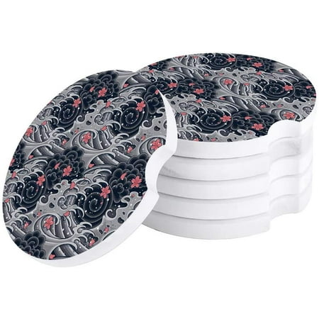 FMSHPON Style Ocean Wave Texture Cherry Blossom Set of 2 Car Coaster for Drinks Absorbent Ceramic Stone Coasters Cup Mat with Cork Base for Home Kitchen Room Coffee Table Bar Decor
FMSHPON Style Ocean Wave Texture Cherry Blossom Set of 2 Car Coaster for Drinks Absorbent Ceramic Stone Coasters Cup Mat with Cork Base for Home Kitchen Room Coffee Table Bar Decor