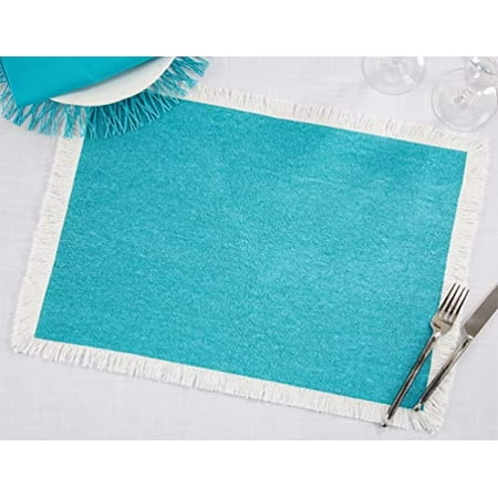 Fennco Styles Fringe Border Design Cotton Placemats 14 W x 20 L Set of 4 - Aqua Table Mats for Christmas Holiday Dining Table Everyday Use Banquets and Special Occasion
Fennco Styles Fringe Border Design Cotton Placemats 14 W x 20 L Set of 4 - Aqua Table Mats for Christmas Holiday Dining Table Everyday Use Banquets and Special Occasion