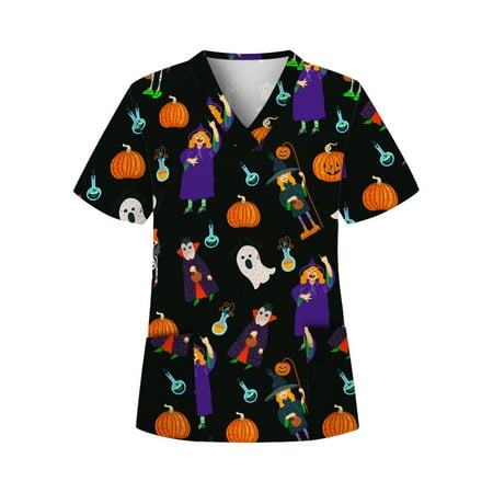 Grianlook Scrub Tops for Womens Workwear Nursing Shirts Cartoon Print Casual Loose V Neck Tshirts
Grianlook Scrub Tops for Womens Workwear Nursing Shirts Cartoon Print Casual Loose V Neck Tshirts