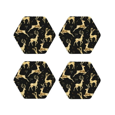 Naloa Christmas Gold Deers Leather Coasters for Drinks Durable Drink Coasters 4 Set for Tabletop Protection Luxurious Home Décor and Housewarming Gift ( {designName})Hexagon
Naloa Christmas Gold Deers Leather Coasters for Drinks Durable Drink Coasters 4 Set for Tabletop Protection Luxurious Home Décor and Housewarming Gift ( {designName})Hexagon