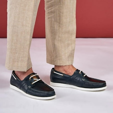 Base London Mens Cabin Leather Boat Shoes