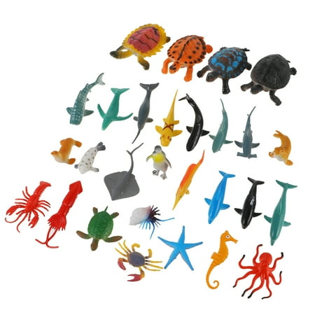 32 Pcs Simulated Sea Animal Model Marine Animal Toys Mini Sea Creatrure Model