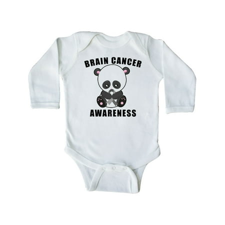 Inktastic Brain Cancer Awareness with Cure Panda holding Grey Ribbon Gift Baby Boy or Baby Girl Long Sleeve Bodysuit 
Inktastic Brain Cancer Awareness with Cure Panda holding Grey Ribbon Gift Baby Boy or Baby Girl Long Sleeve Bodysuit