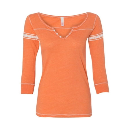 MV Sport T-Shirts Women's Hailey Henley Three-Quarter Sleeve Shirt