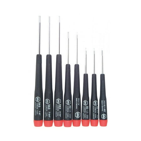 Wiha 26391 8 Piece SAE Precision Hex Screwdriver Set
