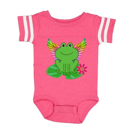 Inktastic Frog Lily Pad Wings Gift Baby Girl Bodysuit