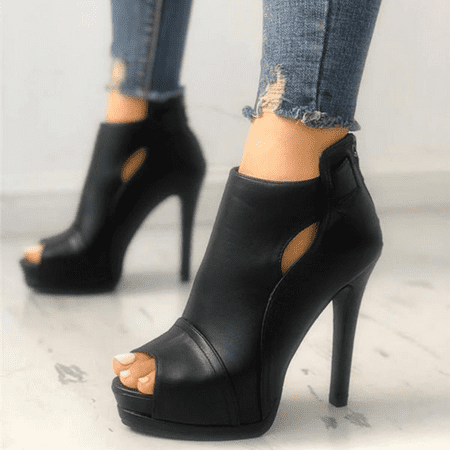 Women‘s Sexy Peep Toe High Heel Ankle Boots Black Cut-out Back Zipper Stiletto Sandals Party & Club Shoes
Women‘s Sexy Peep Toe High Heel Ankle Boots Black Cut-out Back Zipper Stiletto Sandals Party & Club Shoes