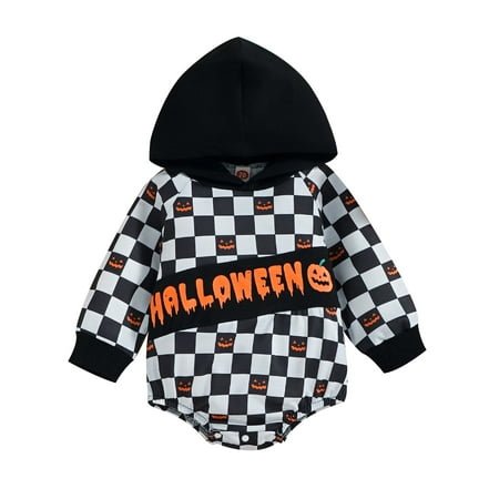 Sunisery Baby Romper Halloween Long Sleeve Hooded Bottom Snap Jumpsuit