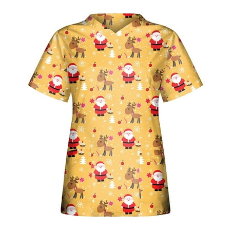 Ovticza Holiday Scrubs for Women Christmas Snow Printed with Pockets Nursing Scrubs Tops for Women Designs V Neck Uniforms Short Sleeve Petite Cheap Scrubs Complete Series Yellow Large
Ovticza Holiday Scrubs for Women Christmas Snow Printed with Pockets Nursing Scrubs Tops for Women Designs V Neck Uniforms Short Sleeve Petite Cheap Scrubs Complete Series Yellow Large