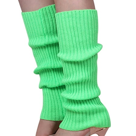 

CXDa 1Pair Women Winter Warm Vertical Stripes Solid Candy Colors Leg Warmers Knitting Socks for Home