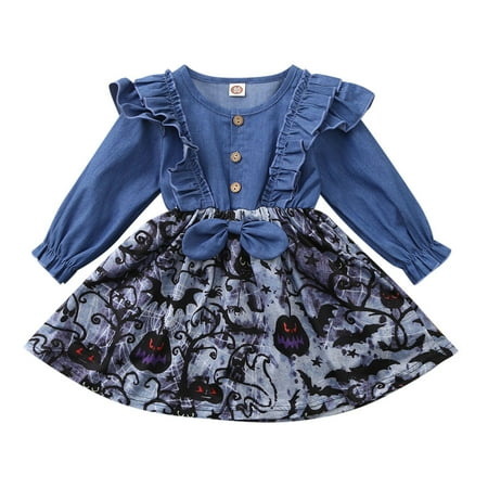 jsaierl Toddler Kids Baby Girls Halloween Pumpkin Denim Ruched Dress Princess Outfits
jsaierl Toddler Kids Baby Girls Halloween Pumpkin Denim Ruched Dress Princess Outfits